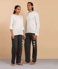 Bamboo Long Sleeve Unisex T-shirt, Off-White